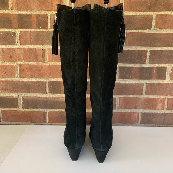 Anne Klein Womens Alanna Black Suede Knee High Wedge Boots Size US 8.5 M - Picture 10 of 10
